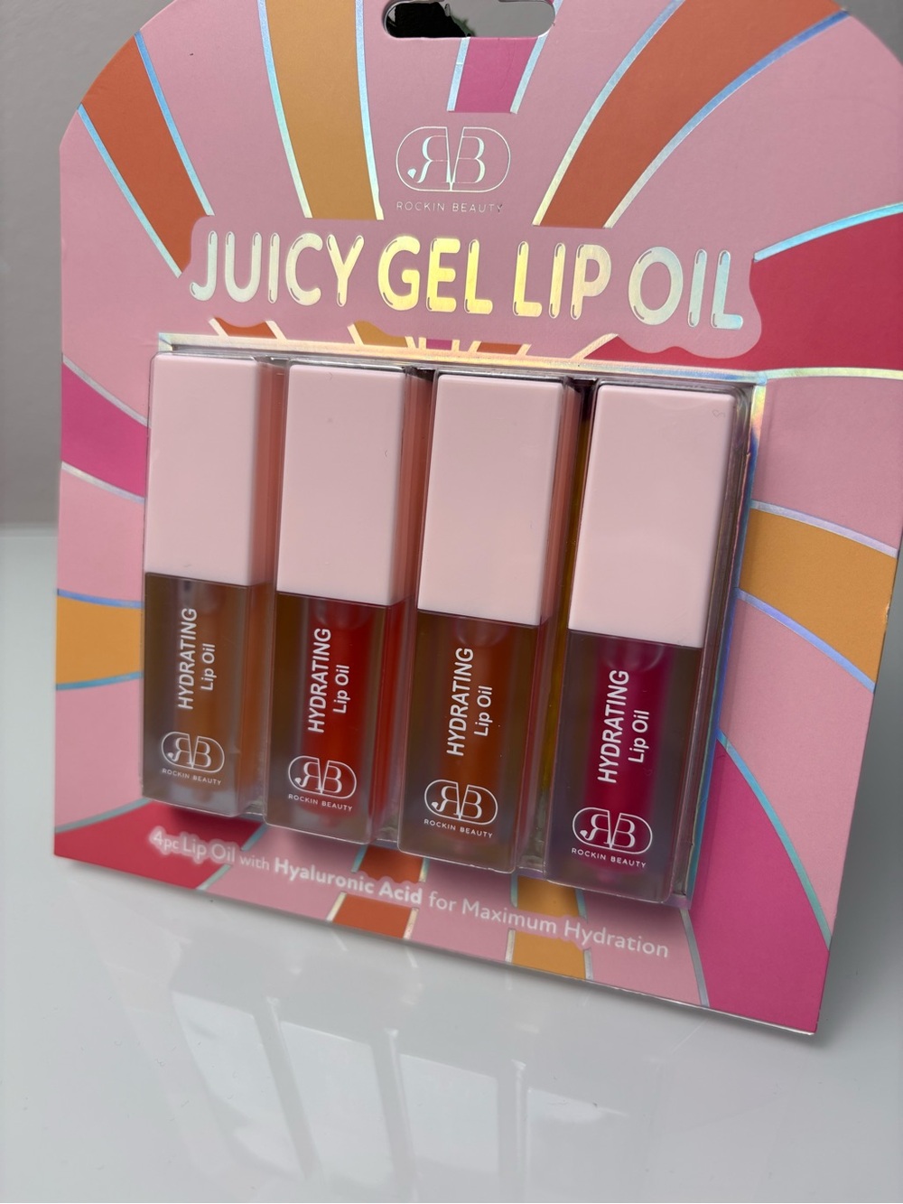 ✨ Rockin Beauty Juicy Gel Lip Oil Set | 4-Piece | NEW & SEALED ✨